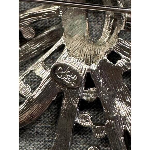 Joan Rivers Estate Style Openwork Crystal Bow Brooch Pin - Picture 3 of 3